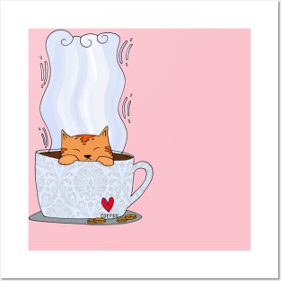 Tea Cat Posters and Art